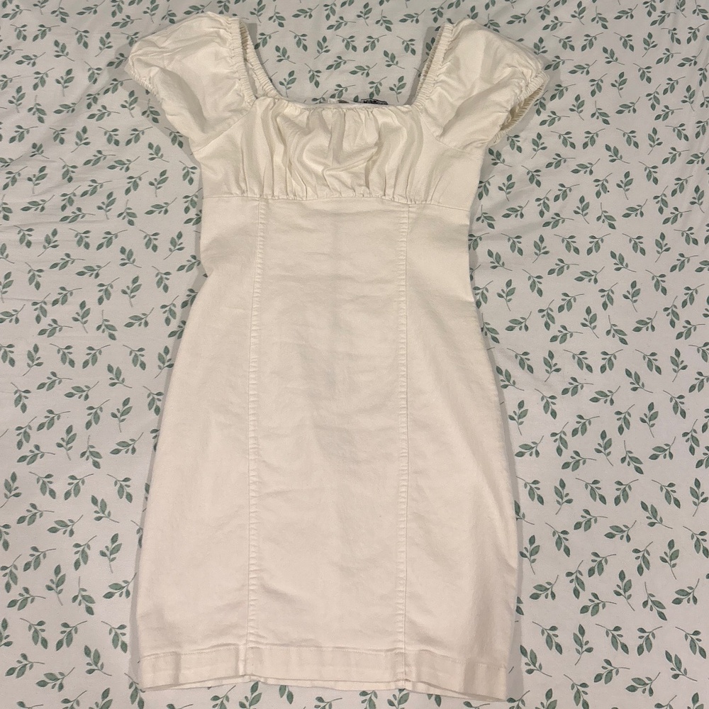 Rosie Harlow Milkmaid Bodycon Mini Dress — Creamy White — Size M